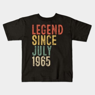 Legend Since July 1965 55th Birthday Gift 55 Year Old Kids T-Shirt